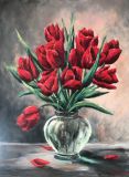 Rote Tulpen in Glasvase, 60X80cm.jpeg